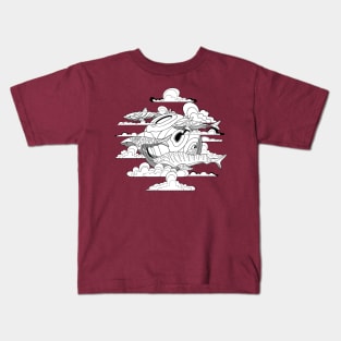 school of sharks in the sky Kids T-Shirt